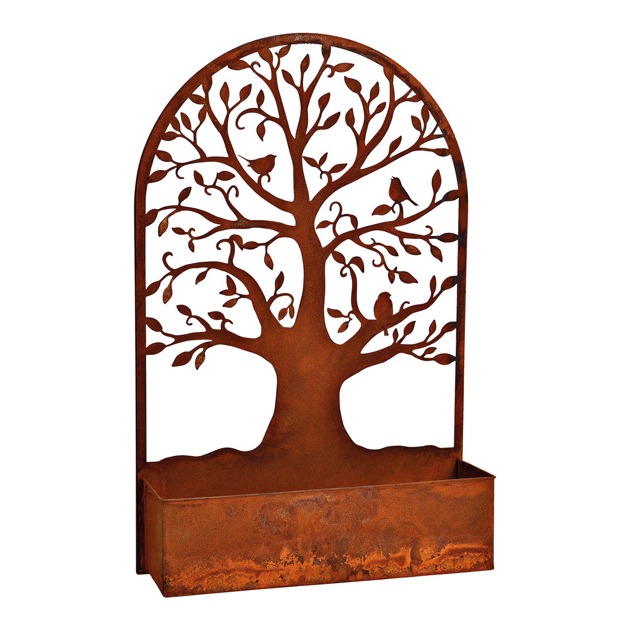 Wandhänger Baum Dekor mit Blumentopf im Vintage-Look