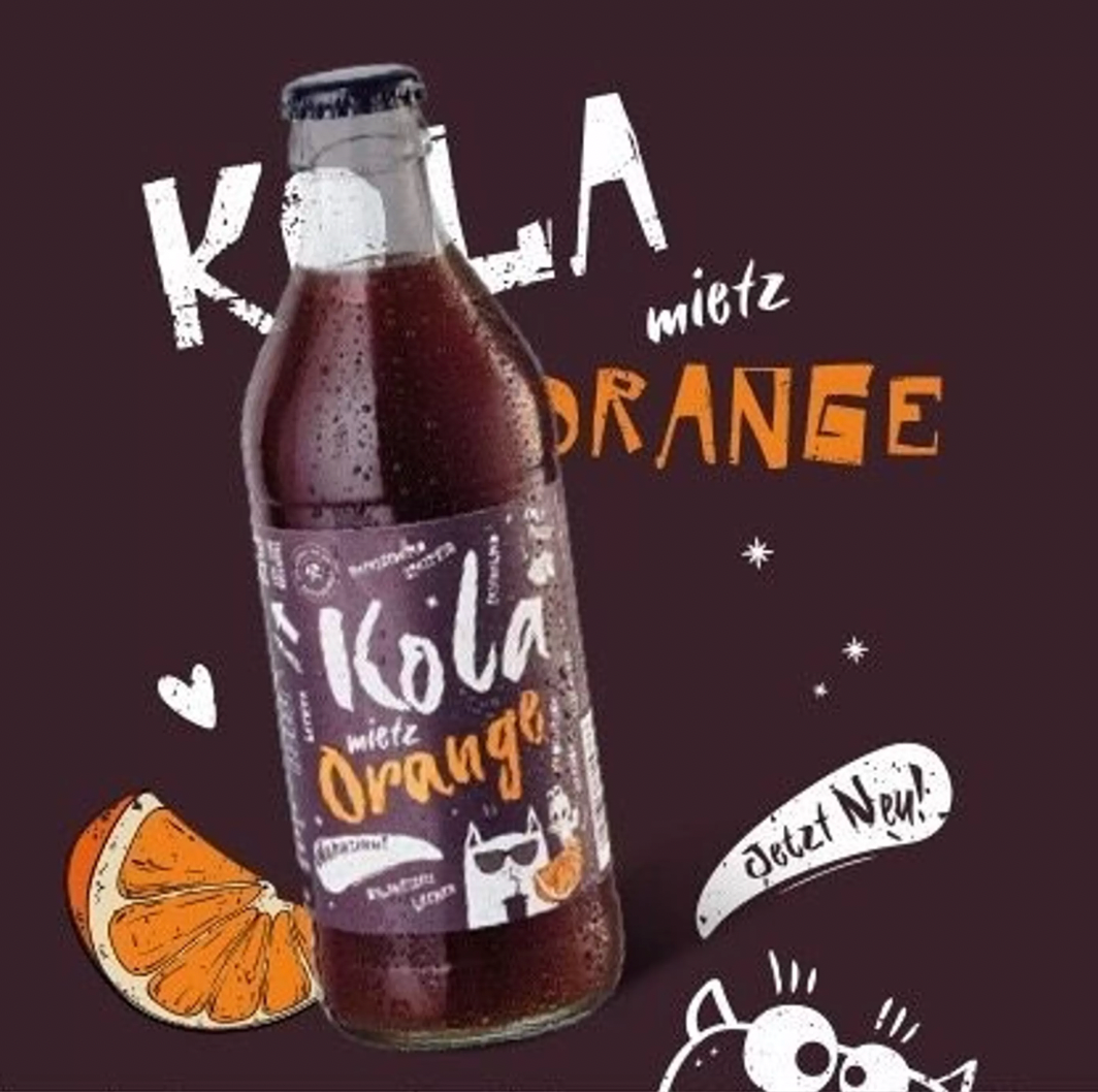 Kola Mietz Orange – Erfrischende Kola mit Orangennote (0,33 l Glasflasche)