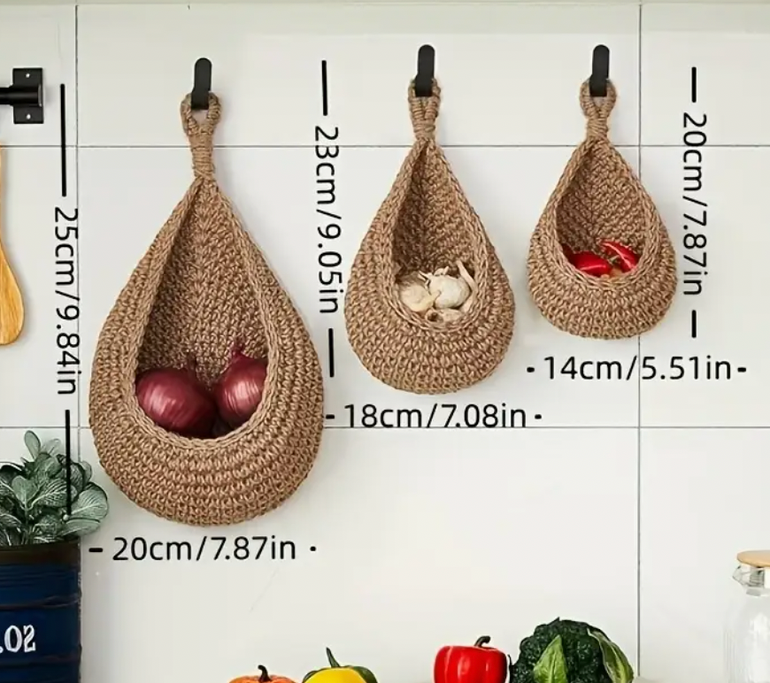 Boho Hängekorb – Wandkorb aus Juteoptik zum Aufhängen