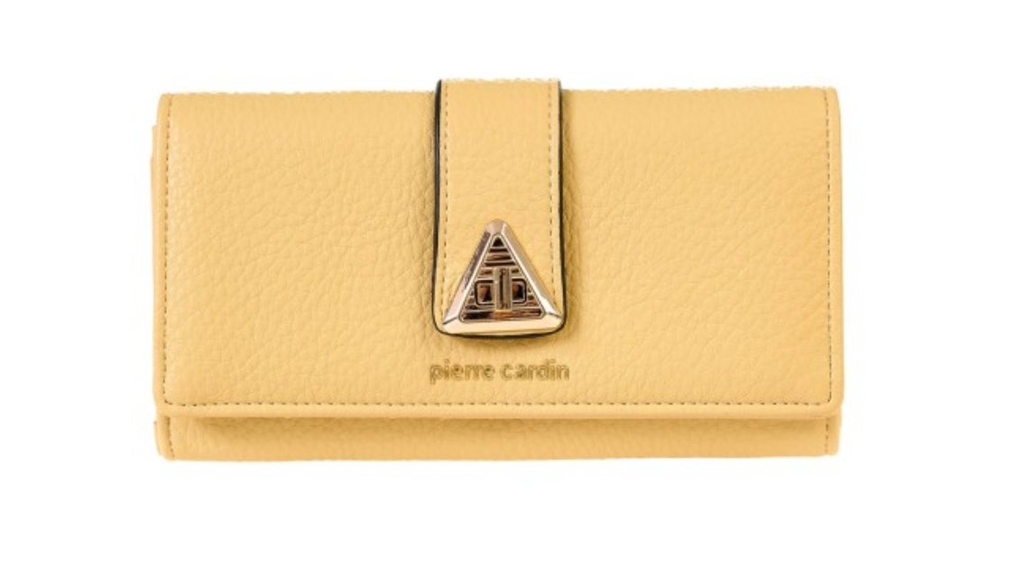 Pierre Cardin Geldbörse „Sole Giallo“ – Damen-Portemonnaie mit Druckknopf & Fächern