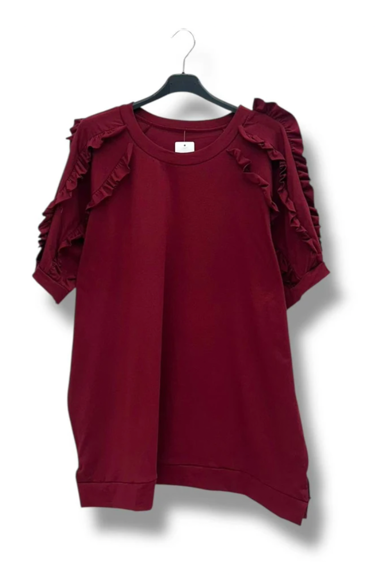 Oberteil „Noa“ – Rüschen-Shirt aus Baumwolle