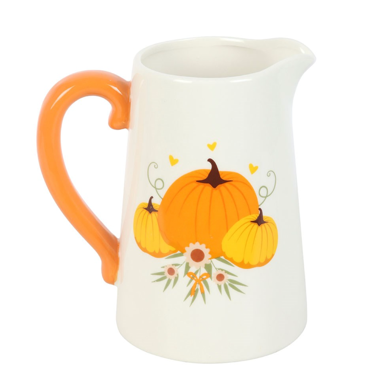 Herbstkrug „Pumpkin Pour“ – Kürbis-Keramikvase mit Henkel