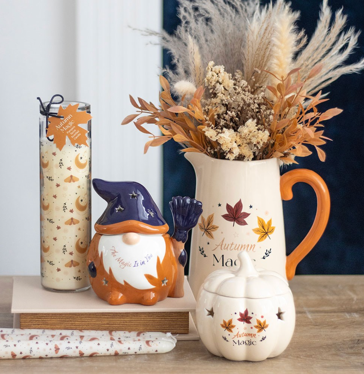 Herbstkrug „Autumn Magic" – Keramik-Dekokrug für Blumen