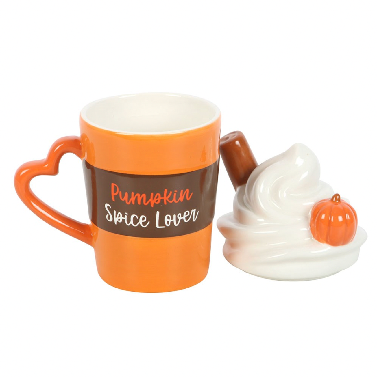 Tasse „Pumpkin Spice Love“ – Herbst-Mug mit Deckel