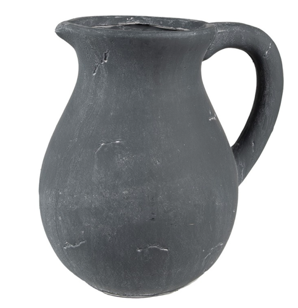 Dekokrug „Rustic Shadow“ – grauer Steinkrug im Landhausstil (18 cm)