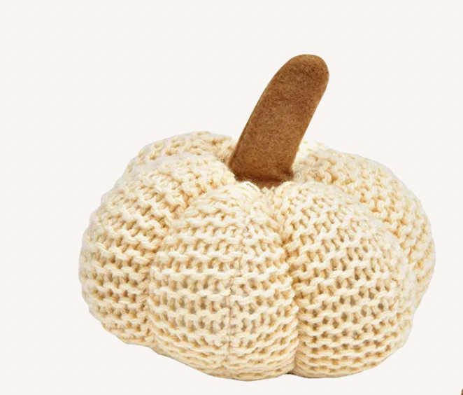 Kürbis „Knitted Autumn“ – Textil-Dekokürbis, Ø 15 cm, 3 Varianten