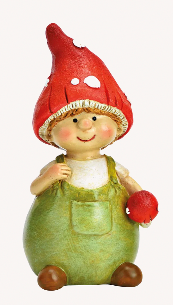 Dekofigur „Waldfreund“ – Gnom mit Pilzhut, H 11 cm