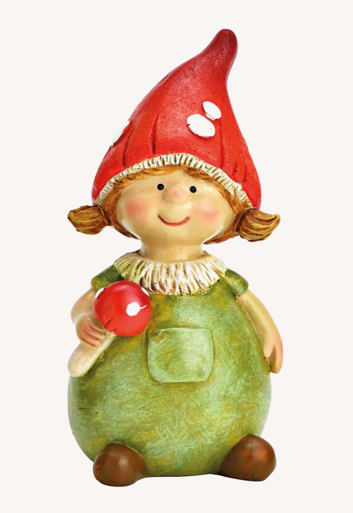 Dekofigur „Waldfreund“ – Gnom mit Pilzhut, H 11 cm