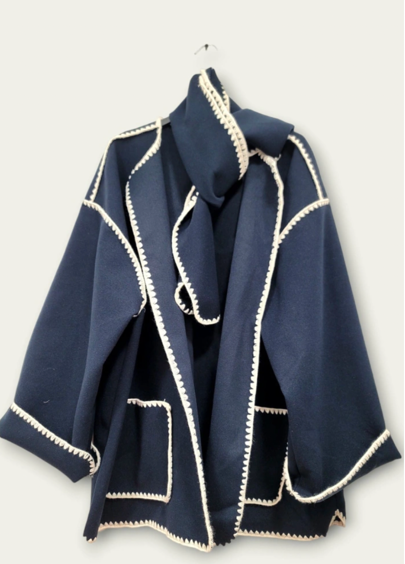 Cape-Jacke „Navy Charm“ mit Schal
