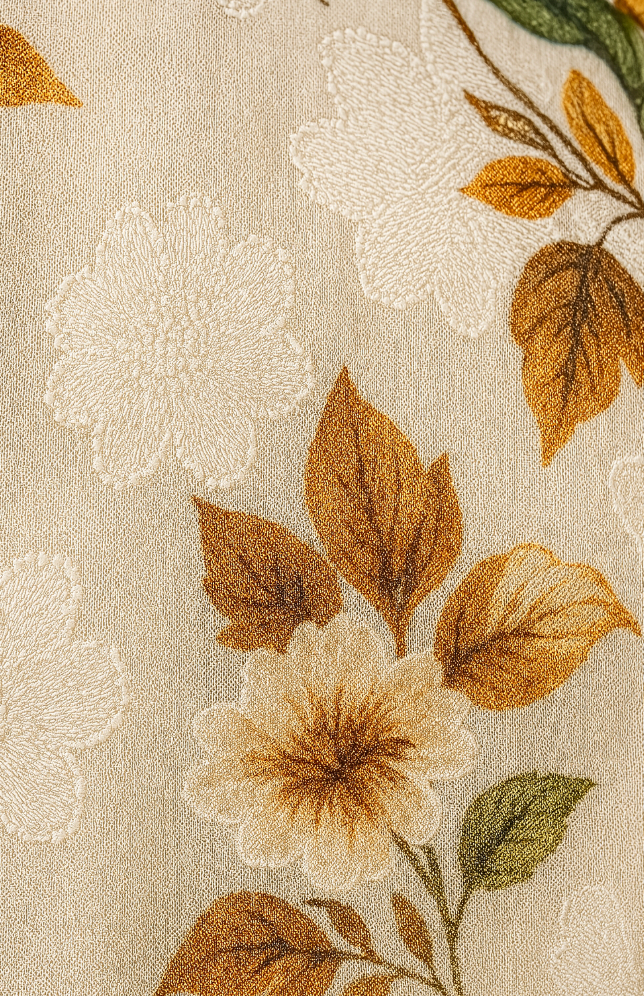 Bluse „Botanic Breeze“ – Florale Statement-Bluse mit Stickerei & Blättermuster