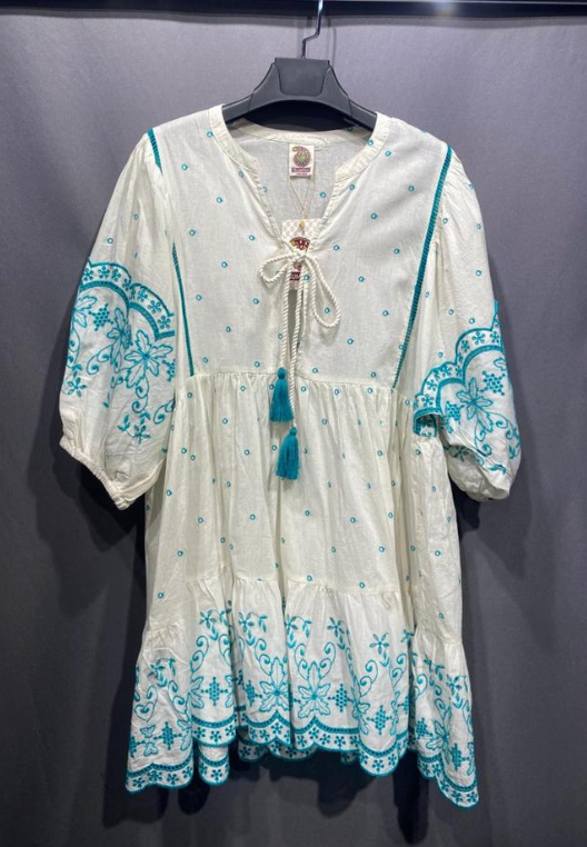 Kleid „Fiore Azzurro“ – Sommerliches Boho-Traumkleid mit Stickereien