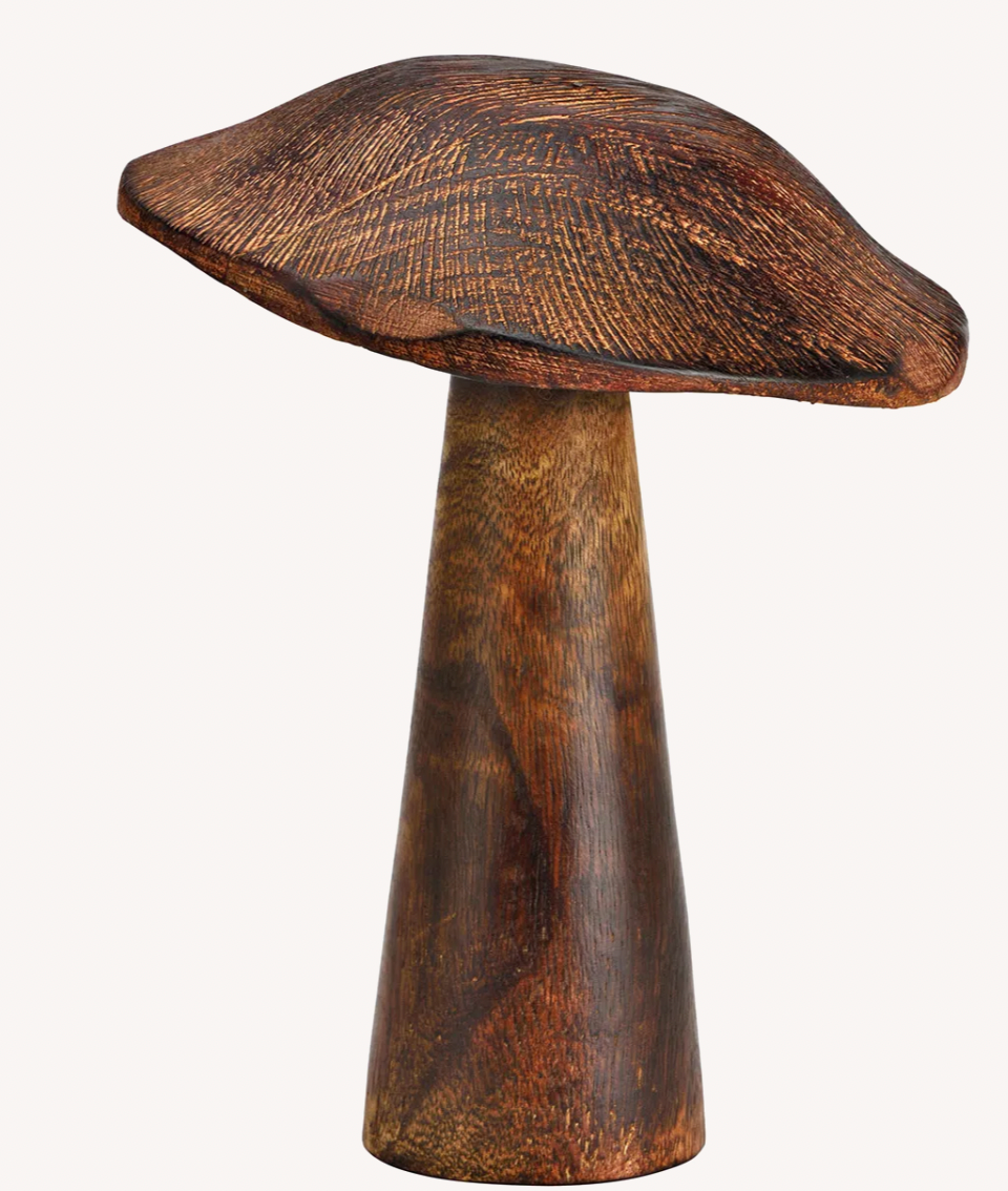 Holzpilz aus Mangoholz – Deko-Pilz in 2 Größen