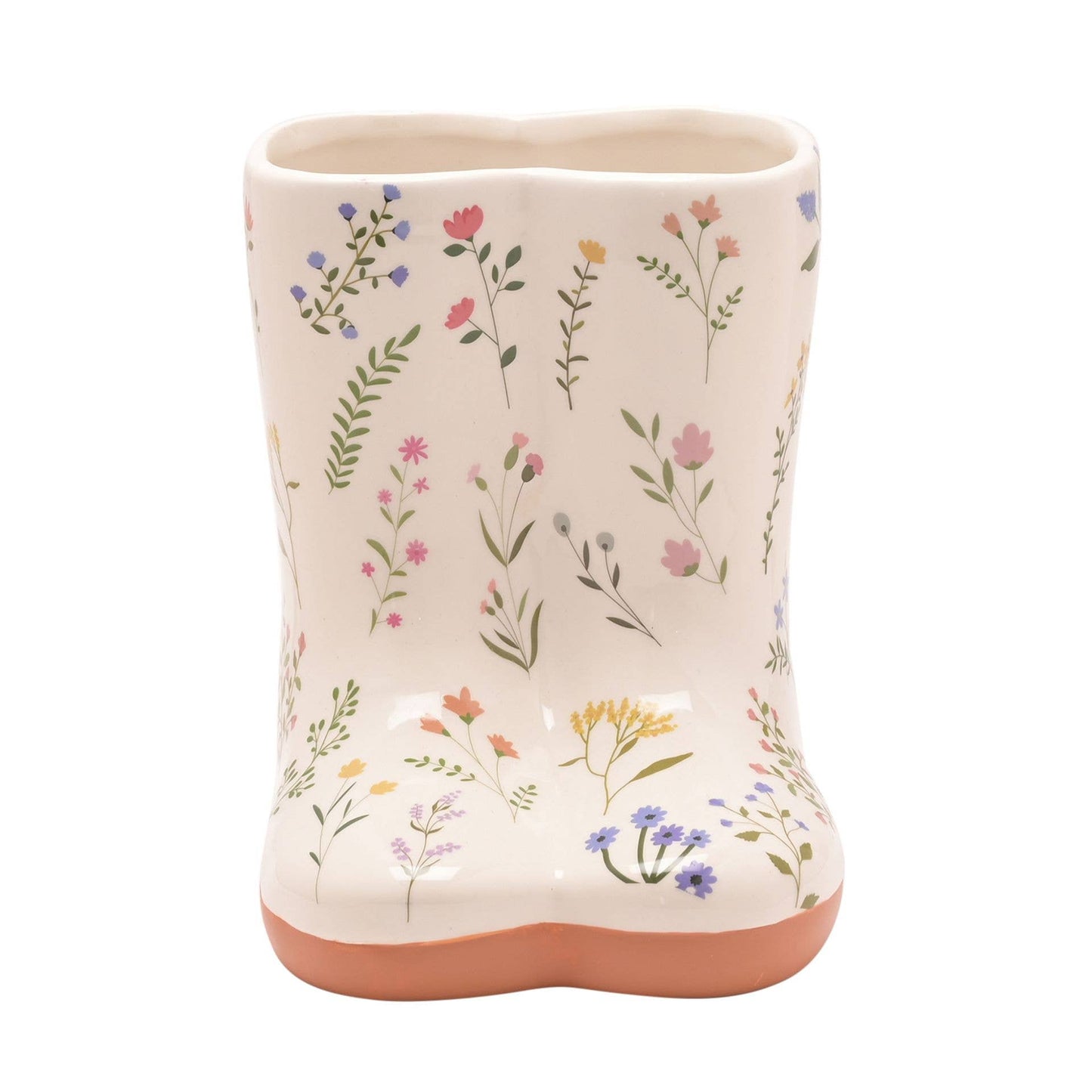 The Cottage Garden Keramikvase, klein, mit floralen Gummistiefeln