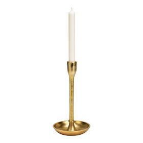 Metal Candle Holder Gold (W/H/D) 13x26x13cm