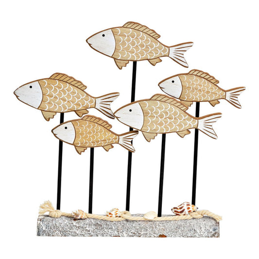 🐟 Maritime fish decoration - natural wooden stand