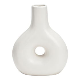 Vase made of ceramic white (W/H/D) 14x18x6cm