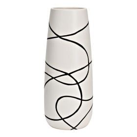 Vase made of ceramic white, black (W/H/D) 10x25x10cm