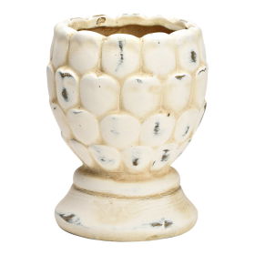 Flowerpot cone made of ceramic beige (W/H/D) 10x13x10cm