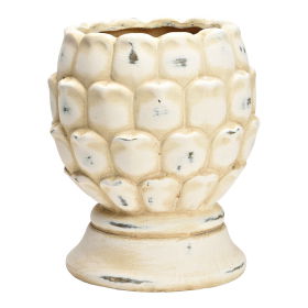 Flowerpot cone made of ceramic beige (W/H/D) 15x17x15cm