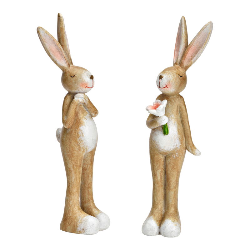 🐇 Figurine de lapin élégante beige - décoration printanière moderne