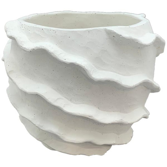 Planter MITE, white, cement, 17x11x17 cm