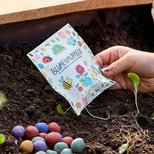 5 flower marbles in a bag – seed balls for a colorful flower meadow