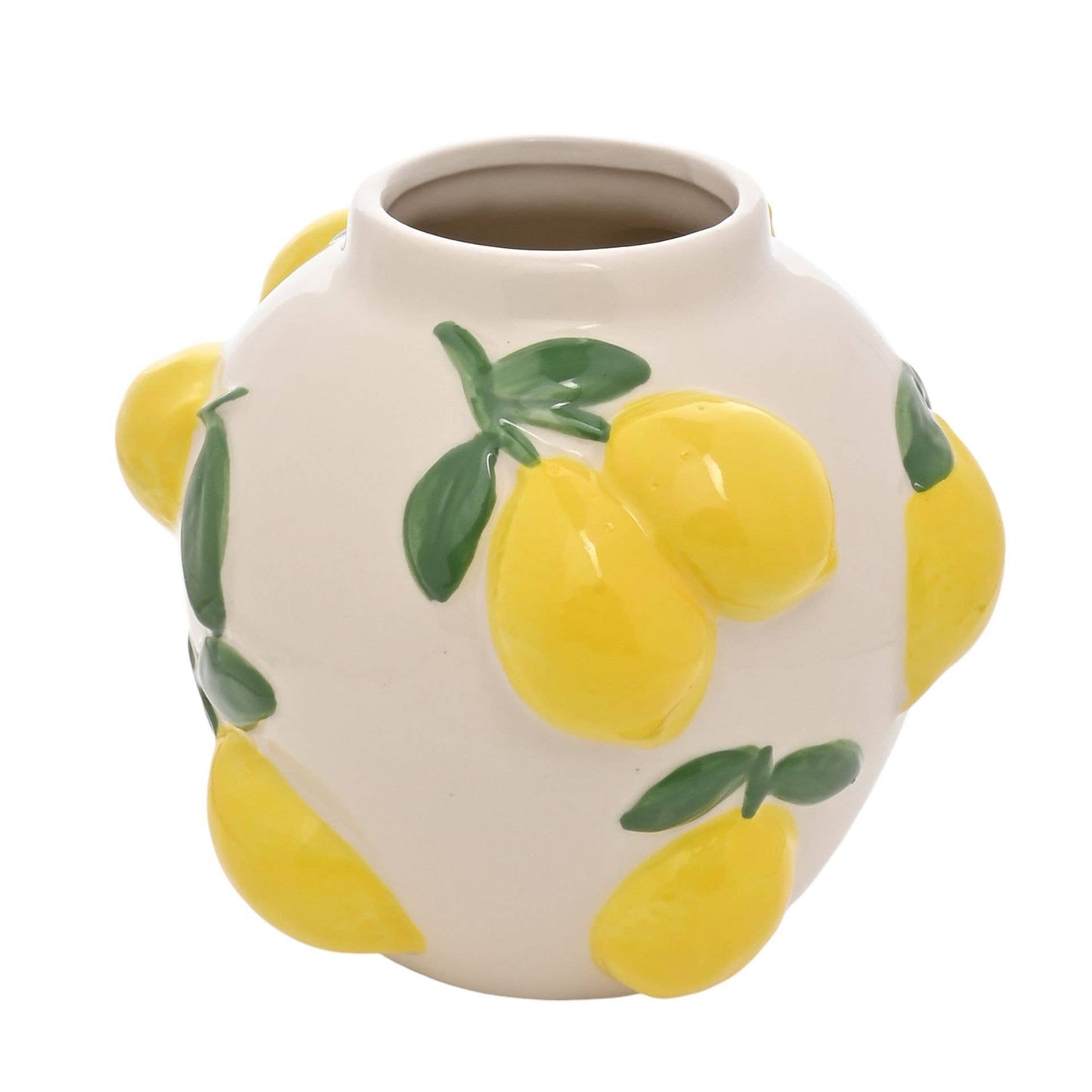 Hestia 12cm Weiße Vase mit Zitronen