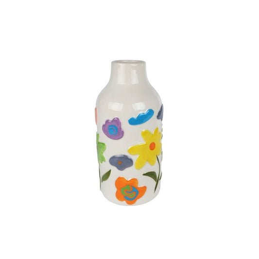 Vase „Fleur“ in Weiß & Multicolor – Florales Highlight für dein Zuhause