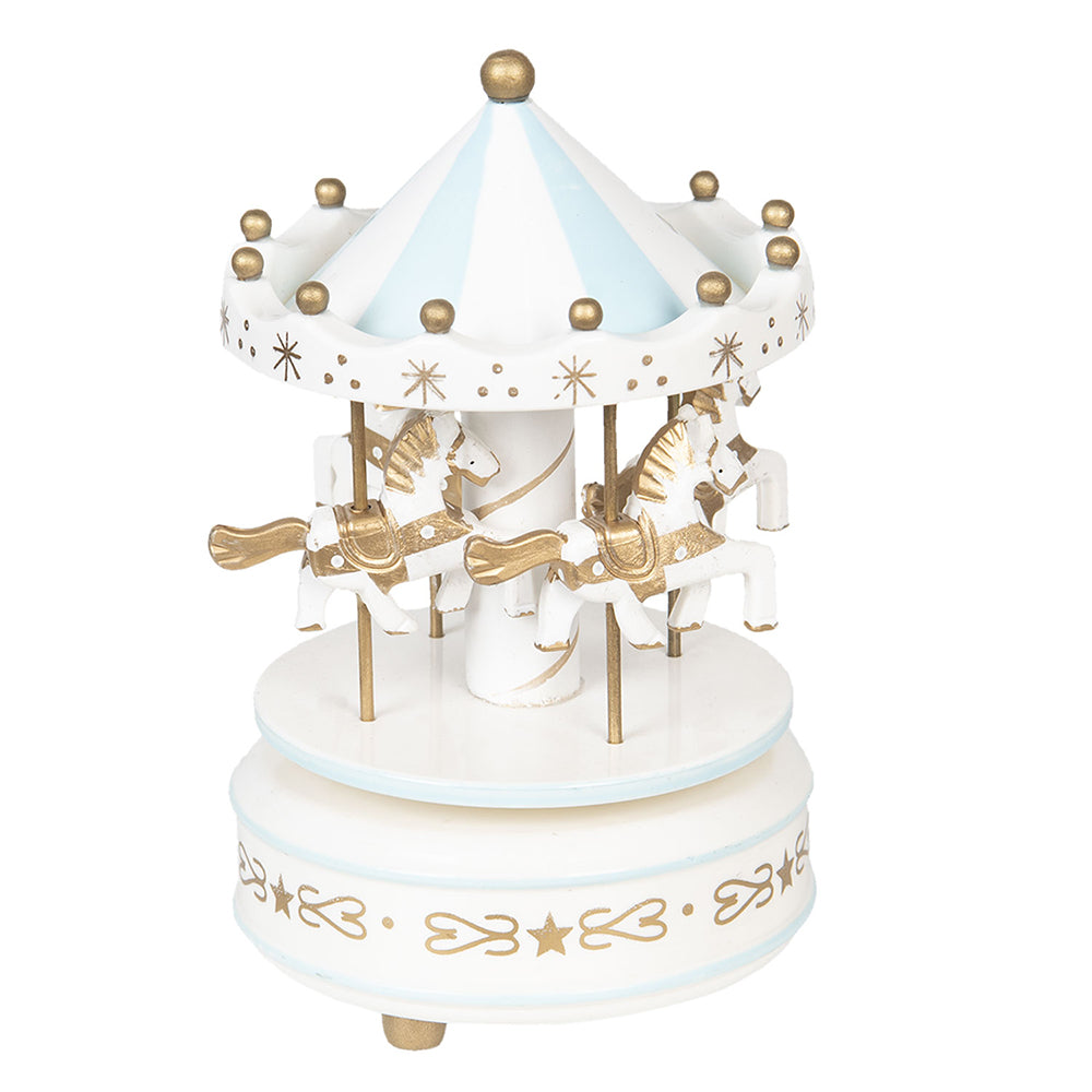 Carousel music box white Ø 11x19 cm