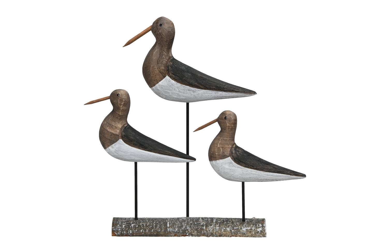 🐦 Rustic Bird Trio - Natural Wood