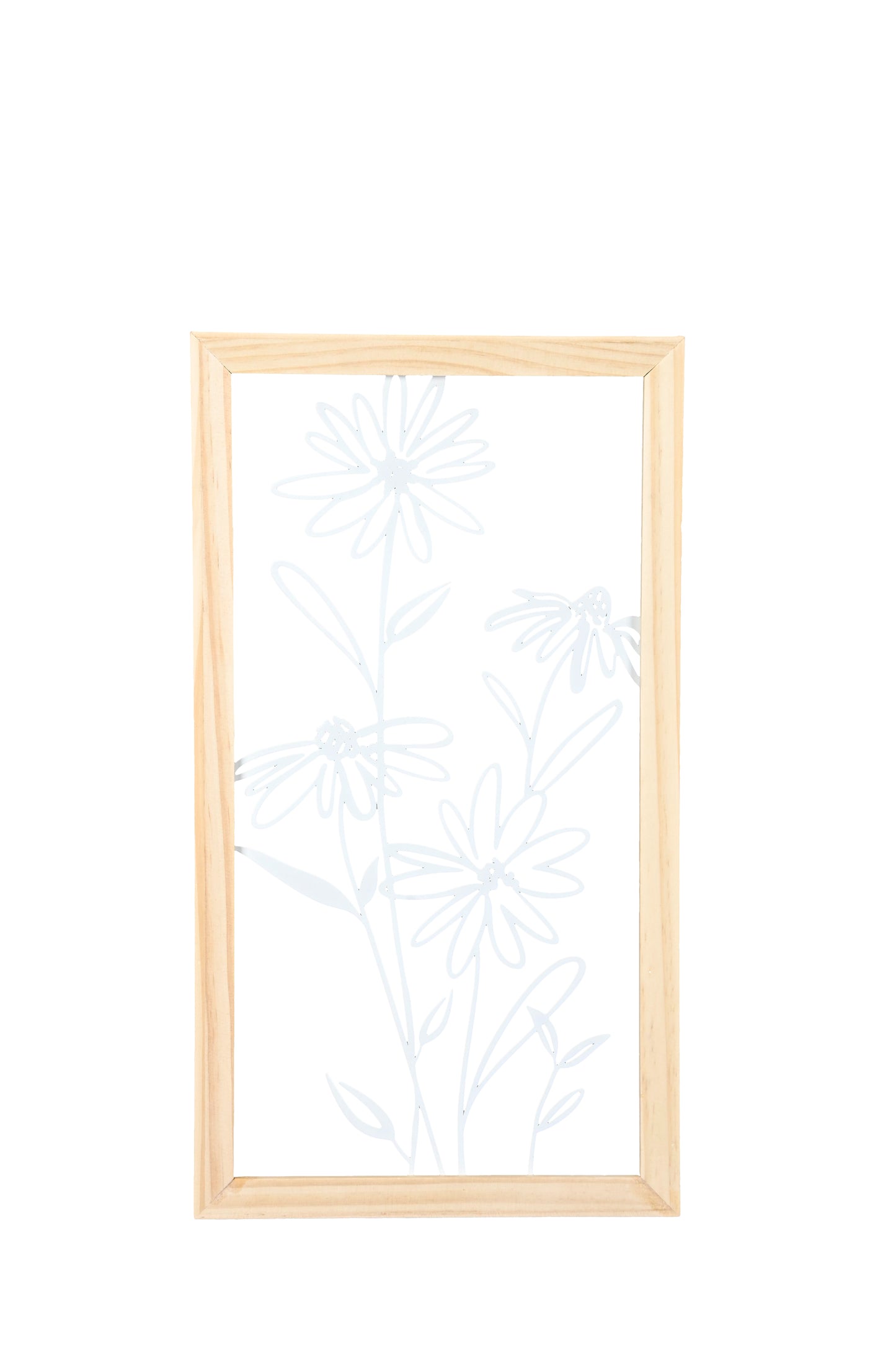 🖼️ Flower Frame Wall Art - White Metal Art