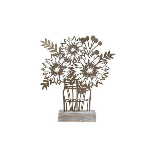 Dekofigur „Golden Bloom“ – Blumendeko aus goldfarbenem Metall