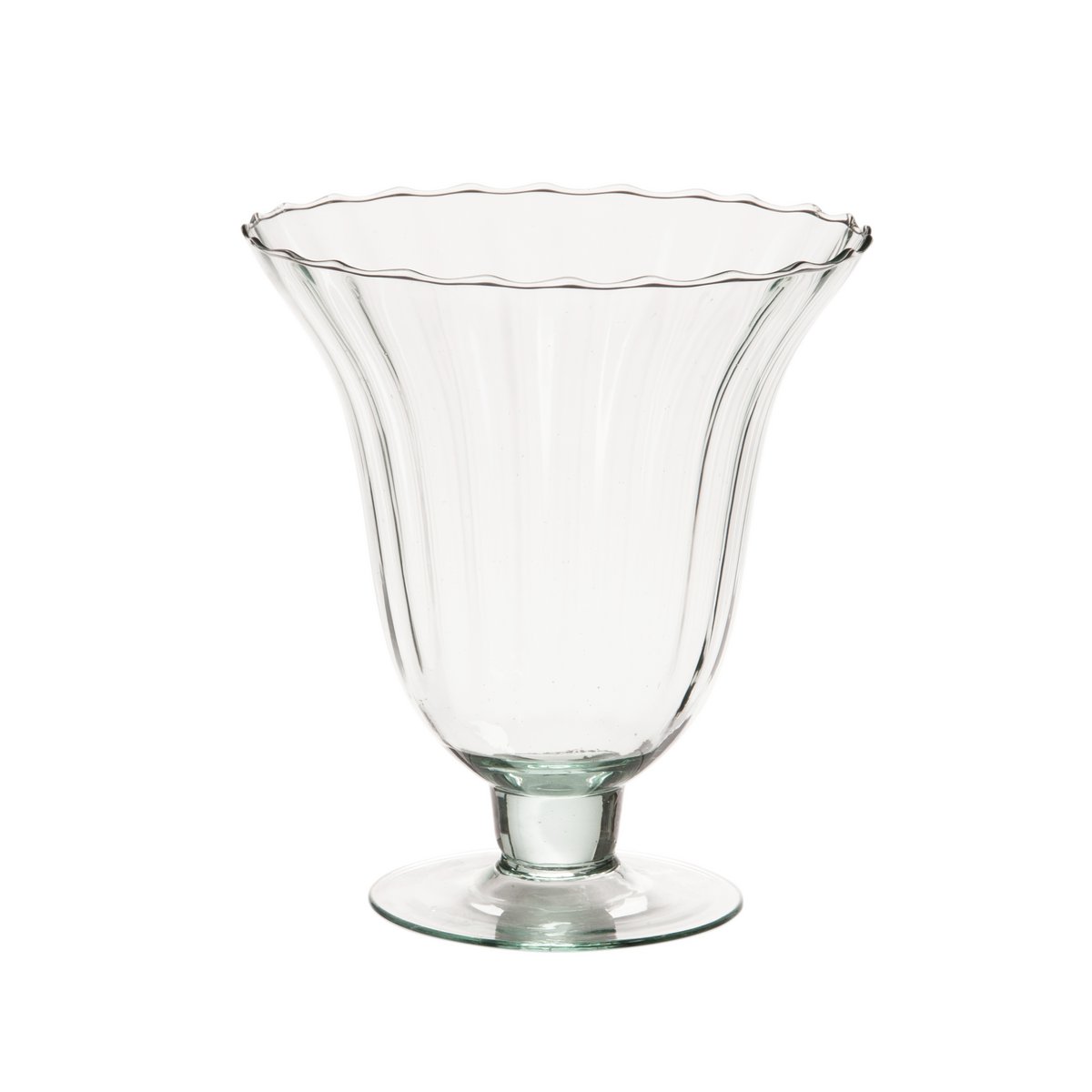 🌿 Vase sur pied – Cristal clair brillant grand