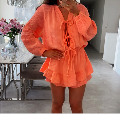 Jumpsuit „Tangerina“ – Luftiger Einteiler mit Schleifen-Details