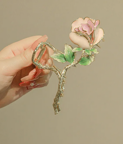 Haarklammer „Flora“ – verspielter Rosentraum