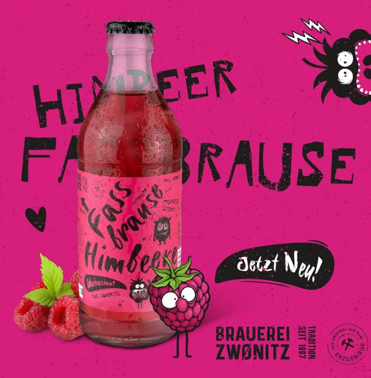 Fassbrause „Himbeer Moment“ – Fruchtig-frische Limo aus dem Erzgebirge (0,33 l)