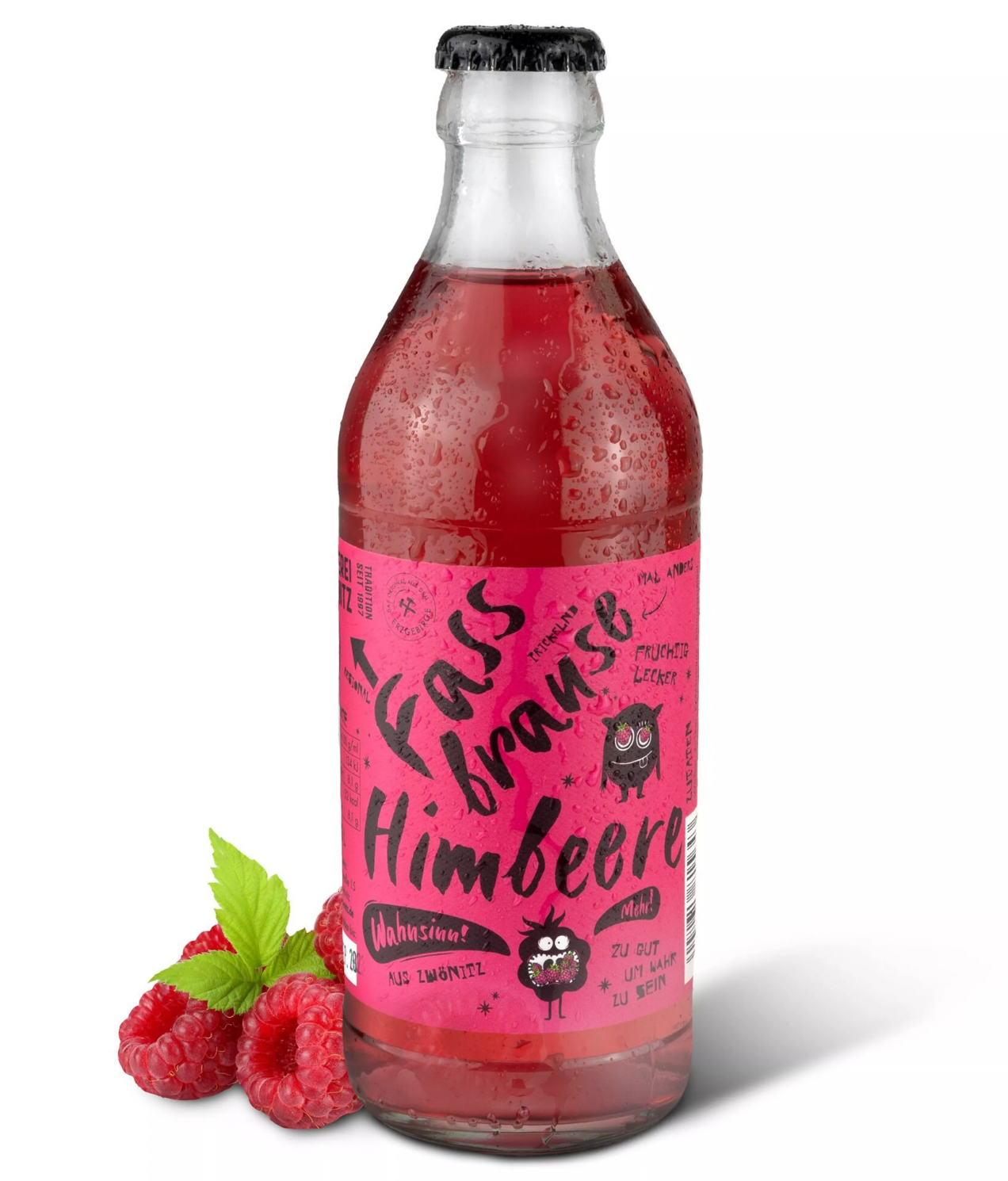 Fassbrause „Himbeer Moment“ – Fruchtig-frische Limo aus dem Erzgebirge (0,33 l)