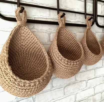 Boho Hängekorb – Wandkorb aus Juteoptik zum Aufhängen