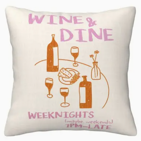 Kissen "Pasta-Night" – Stylisches Kissen aus Leinenmischung mit Food-Print