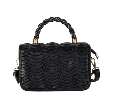 Handtasche „Élan“ – Pierre Cardin Hardbag mit Steppmuster & geflochtenem Tragegriff (Eco-Leder)