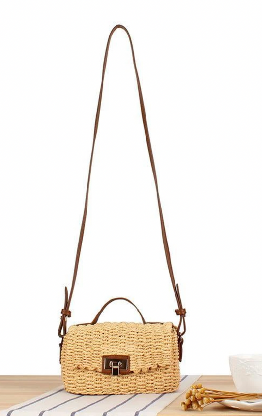 „Amalfi“ – Geflochtene Tasche mit Drehverschluss