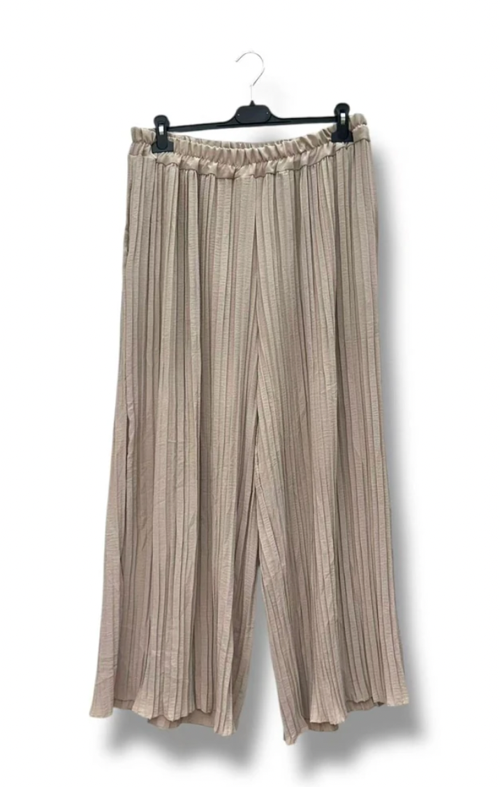 Hose „Malia“ – Plissee-Sommerhose in Khaki & Taupe