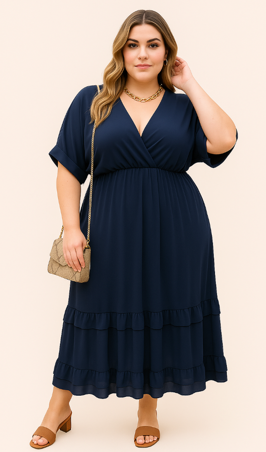 Aurielle – Maxikleid mit Rüschen & Kimonoärmeln