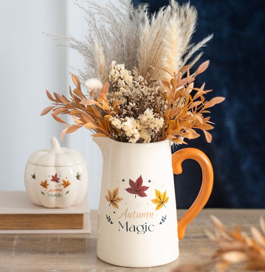Herbstkrug „Autumn Magic" – Keramik-Dekokrug für Blumen