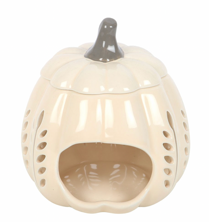 Duftlampe „Pumpkin Glow“ – Kürbis-Wachsschmelzer aus Keramik