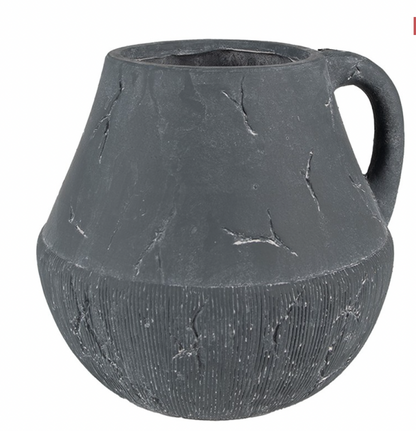 Blumentopf „Rustic Grey“ – grauer Steintopf im Landhausstil (23 cm)