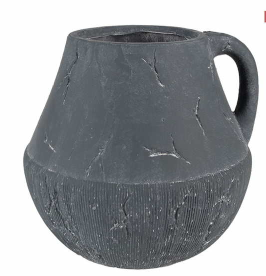 Blumentopf „Rustic Grey“ – grauer Steintopf im Landhausstil (23 cm)