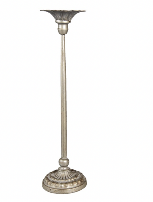 Kerzenleuchter „Silver Grace“ – klassisch, silber, Ø 12×50 cm