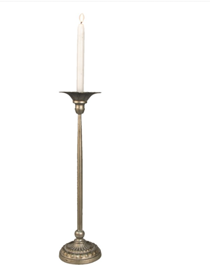Kerzenleuchter „Silver Grace“ – klassisch, silber, Ø 12×50 cm