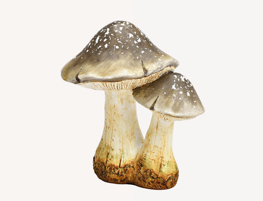 Dekofigur „Waldpilz Duo“ – Pilzskulptur aus Poly, 13×15×10 cm